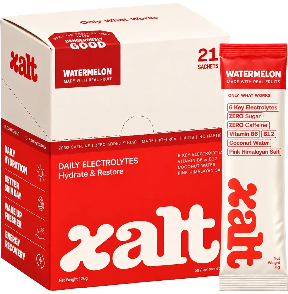 A box of XALT Watermelon with a sachet